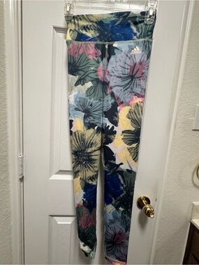 adidas Women's Floral Training Leggings in Navy, Green, Pink